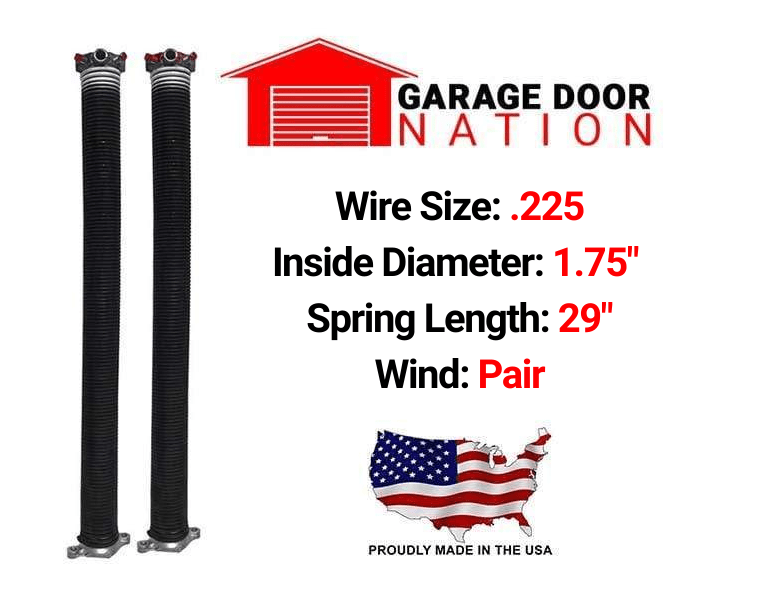 garage door springs by door size